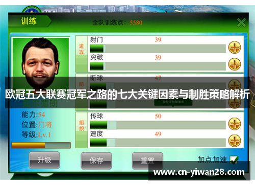 欧冠五大联赛冠军之路的七大关键因素与制胜策略解析