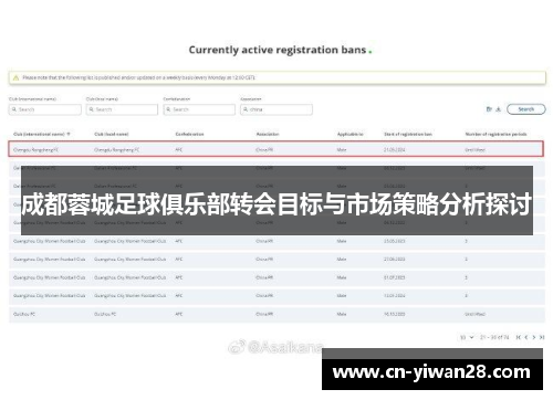 成都蓉城足球俱乐部转会目标与市场策略分析探讨